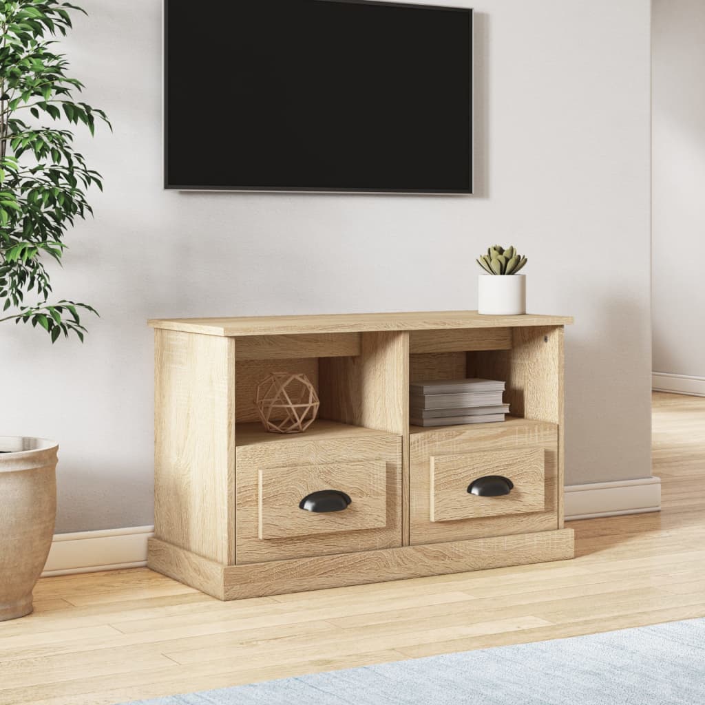 vidaXL Tv-meubel 80x35x50 cm bewerkt hout sonoma eikenkleurig