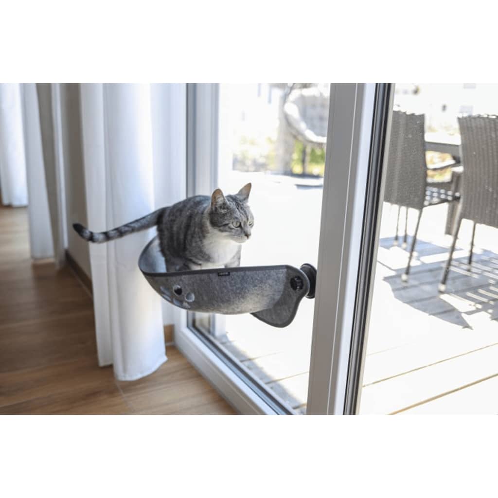 Kerbl Kattenmand voor aan het raam Filzino 70x26x26 cm grijs