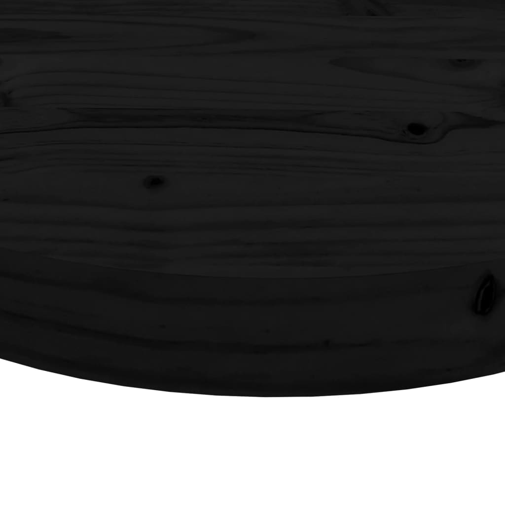 vidaXL Tafelblad rond Ø90x3 cm massief grenenhout zwart