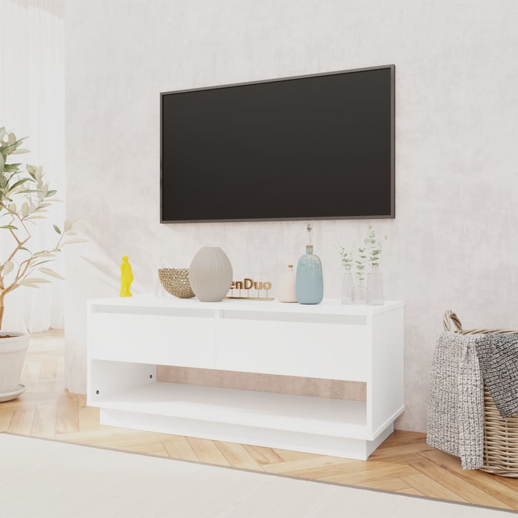 vidaXL Tv-meubel 102x41x44 cm bewerkt hout wit