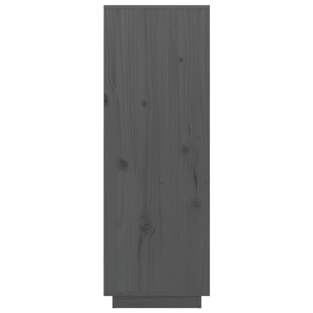 vidaXL Hoge kast 60x40x116,5 cm massief grenenhout grijs