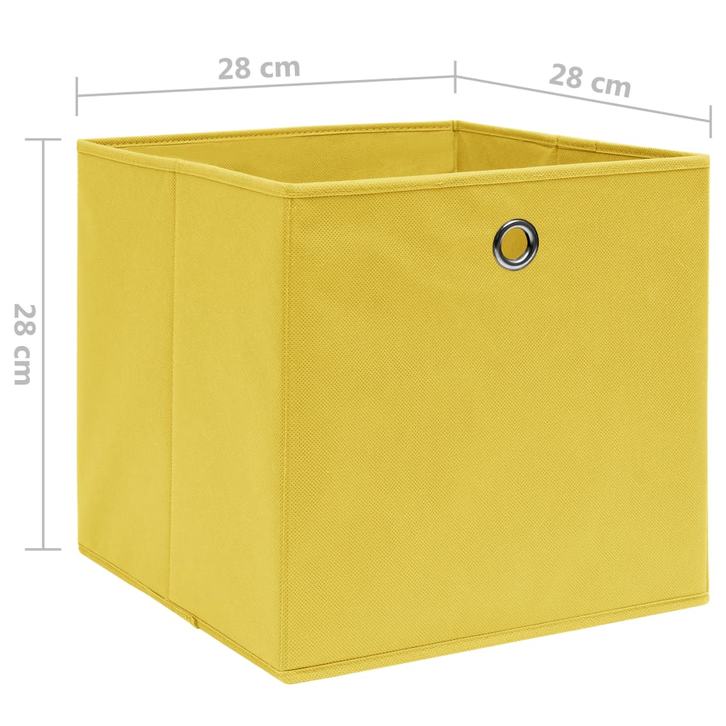 vidaXL Opbergboxen 4 st 28x28x28 cm nonwoven stof geel