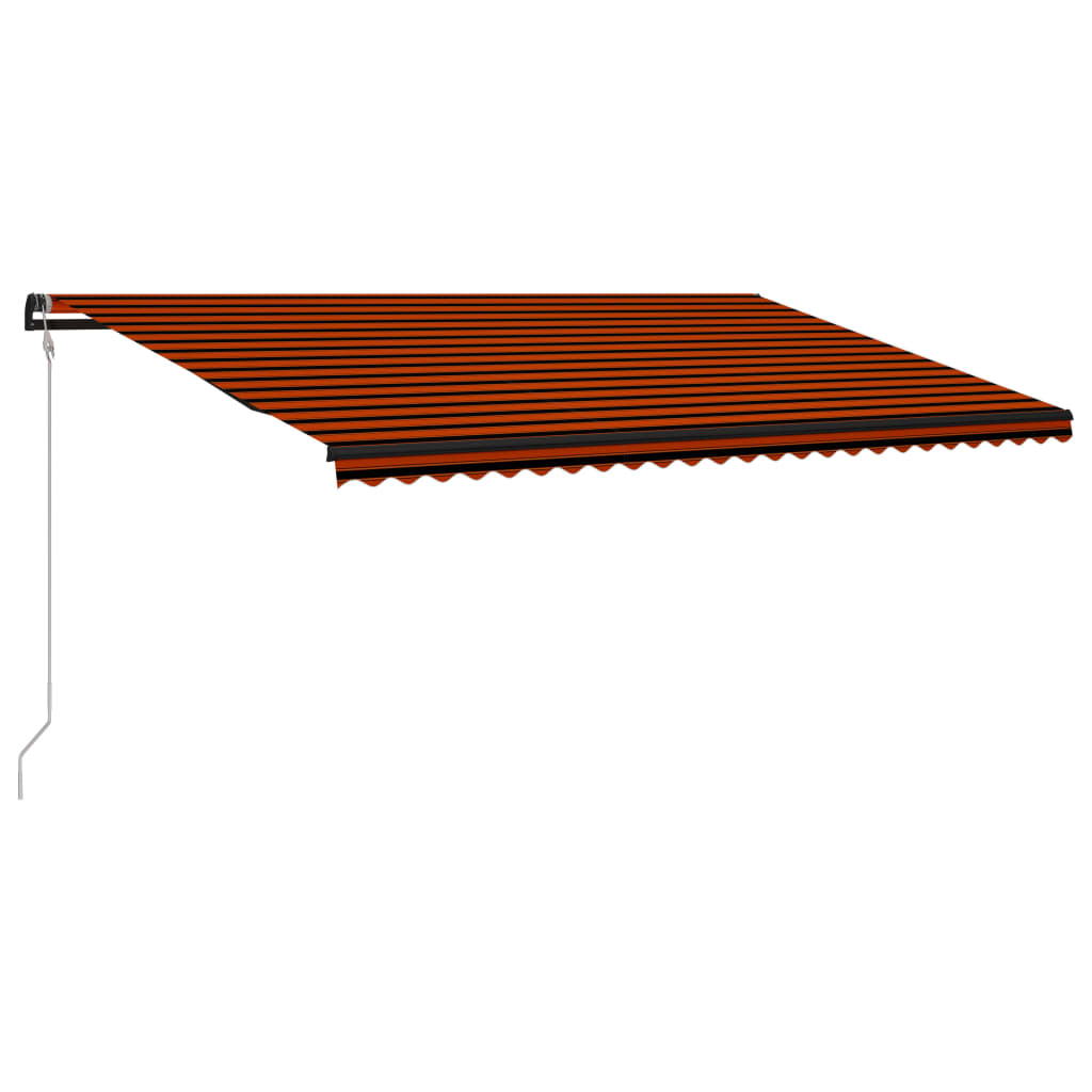 vidaXL Luifel uittrekbaar met windsensor LED 600x300 cm oranje bruin