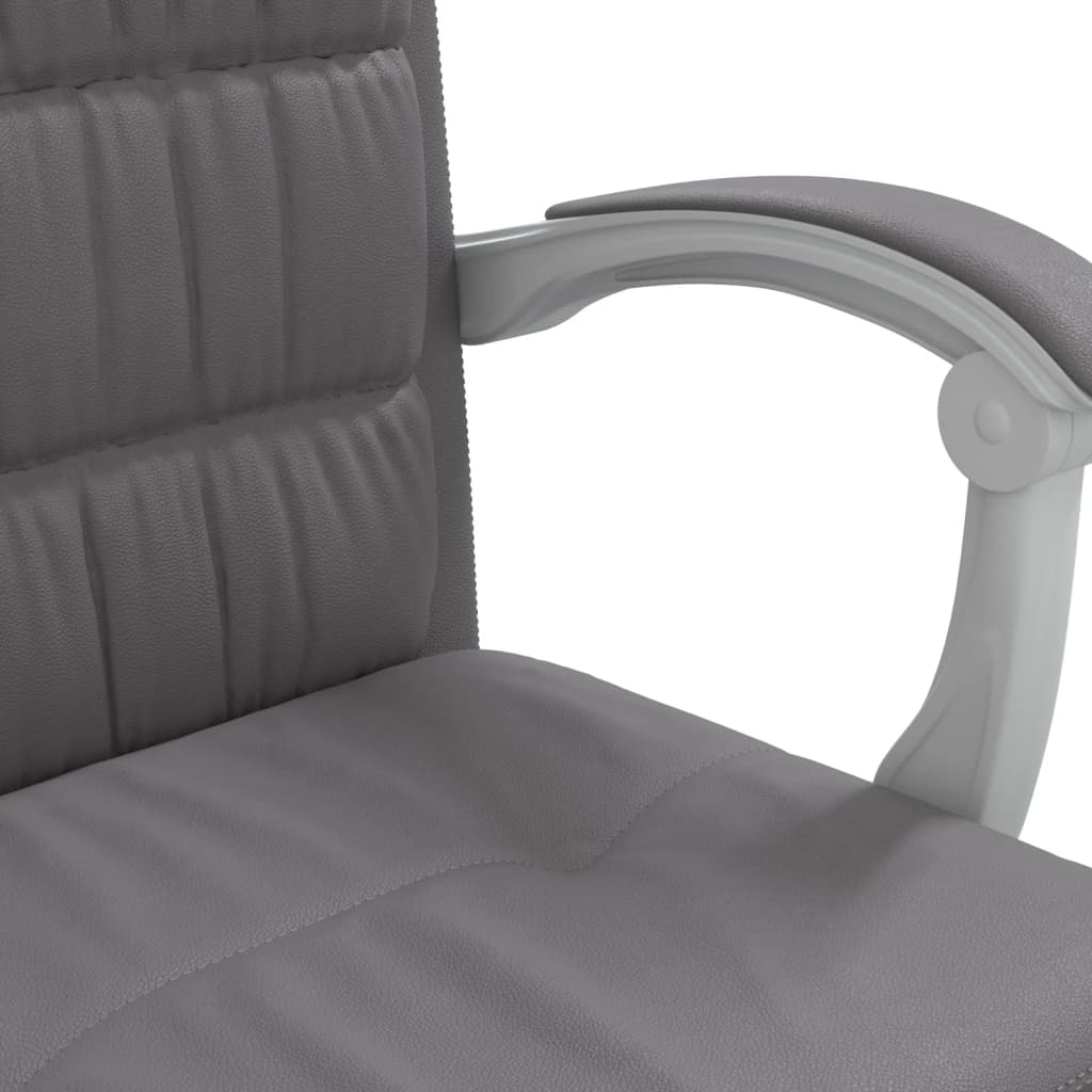 vidaXL Kantoorstoel verstelbaar kunstleer grijs