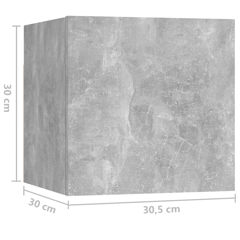 vidaXL Nachtkastje 30,5x30x30 cm spaanplaat betongrijs