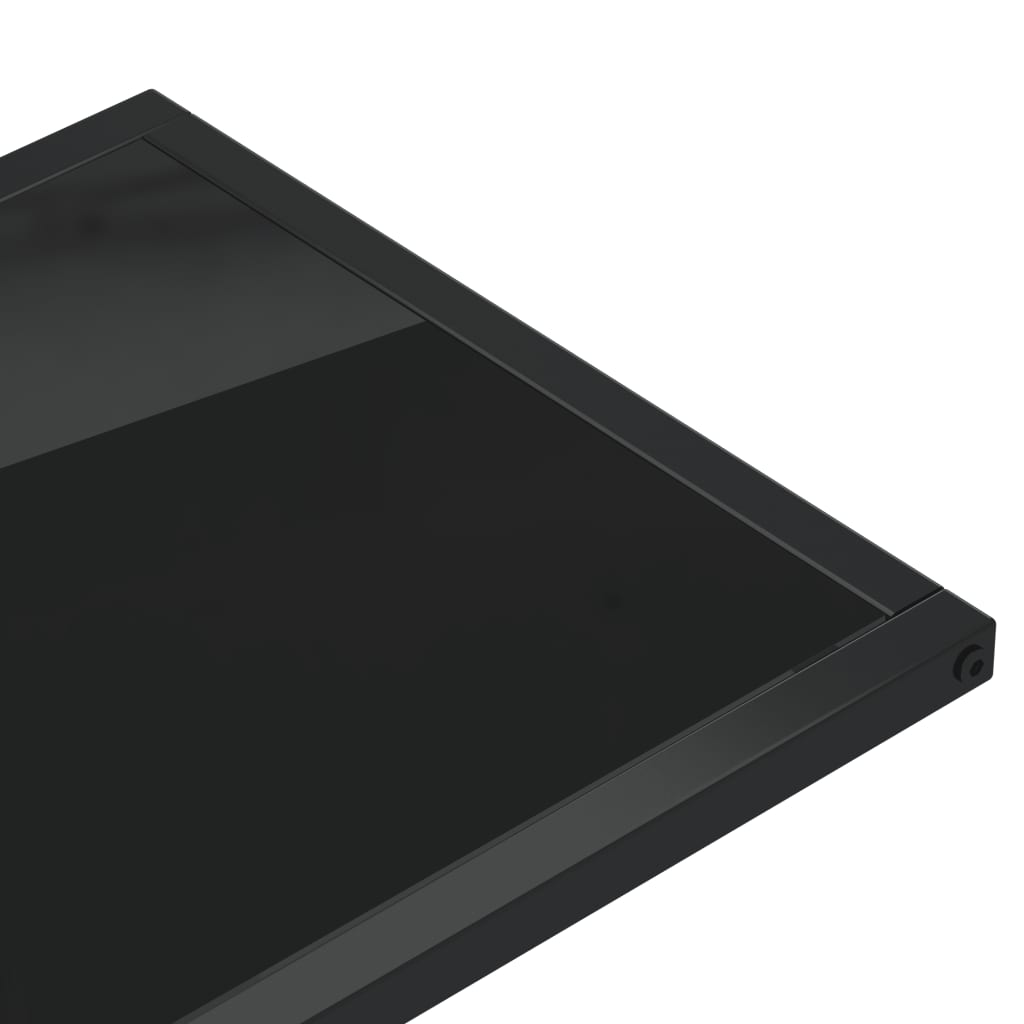 vidaXL Computer bijzettafel 50x35x65 cm gehard glas zwart