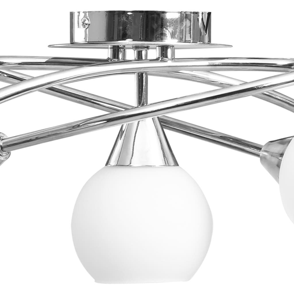 vidaXL Plafondlamp met keramieken bolvormige kappen voor 5xE14 wit