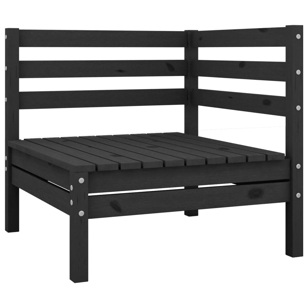 vidaXL 8-delige Loungeset massief grenenhout zwart