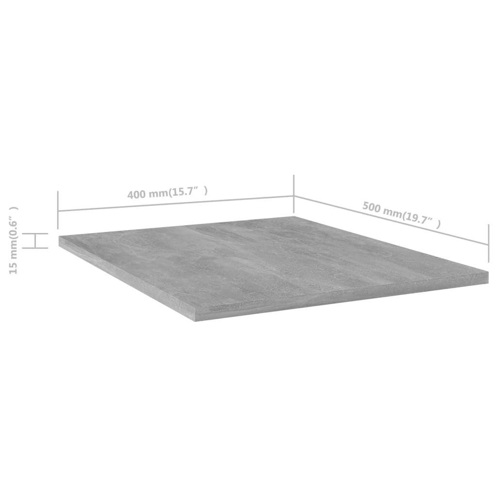 vidaXL Wandschappen 4 st 40x50x1,5 cm bewerkt hout betongrijs