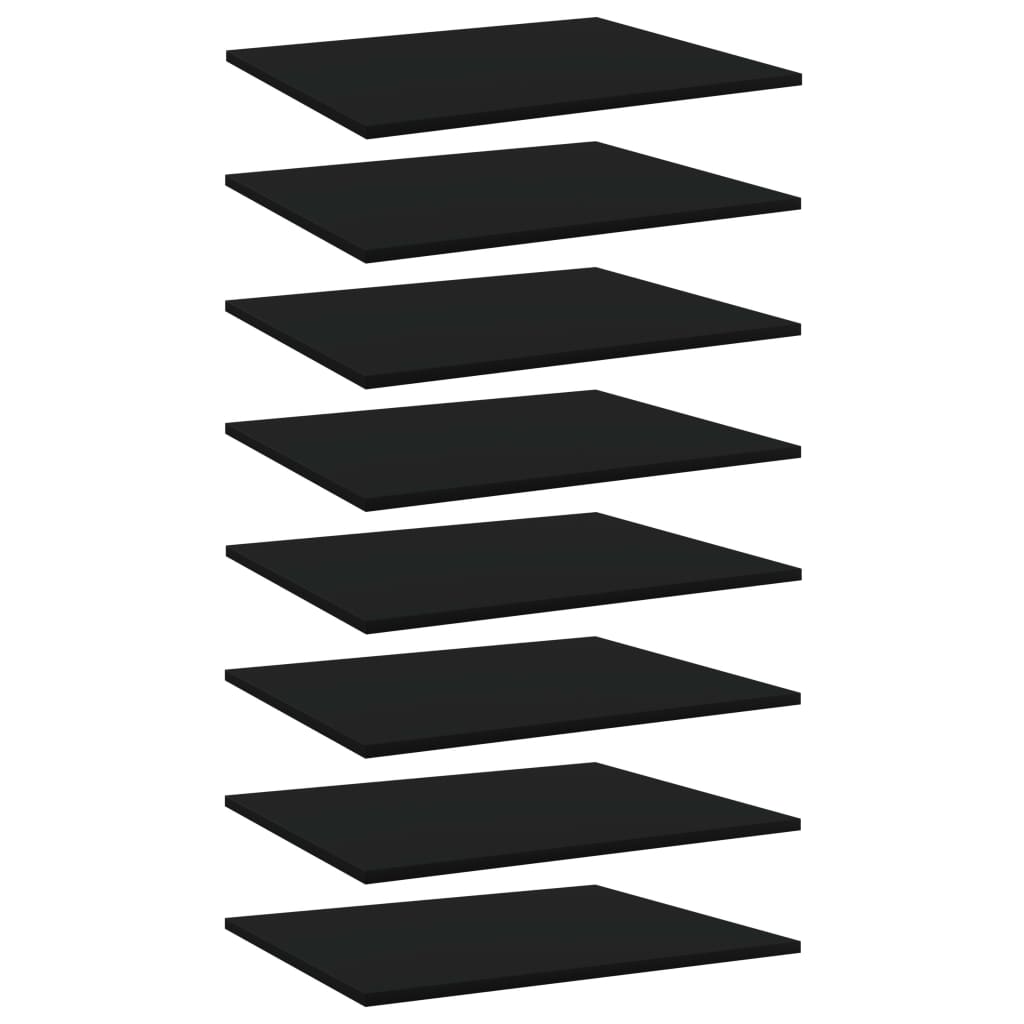 vidaXL Wandschappen 8 st 60x50x1,5 cm spaanplaat zwart