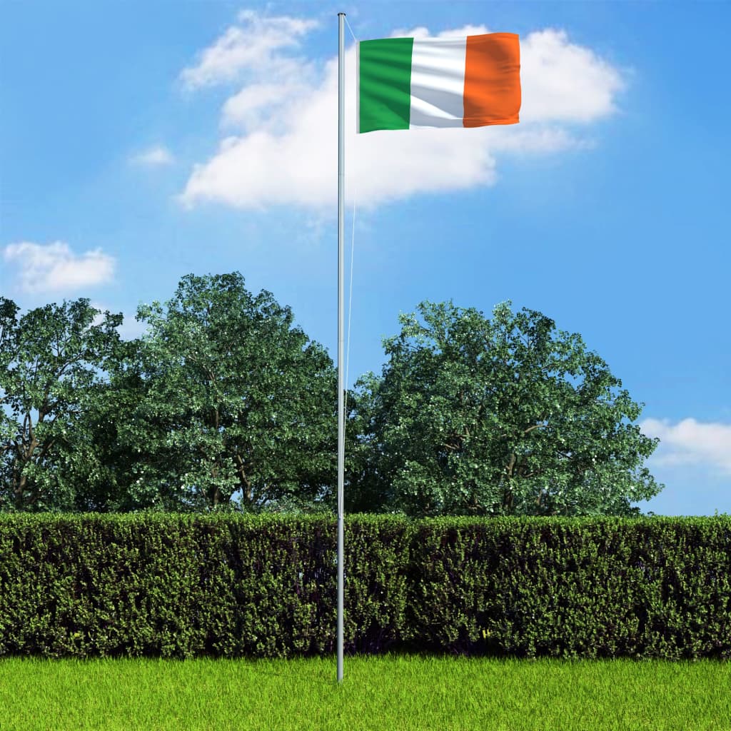 vidaXL Vlag met vlaggenmast Ierland 4 m aluminium