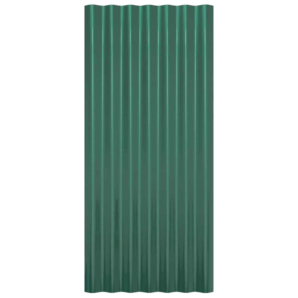 vidaXL Dakpanelen 12 st 80x36 cm gepoedercoat staal groen