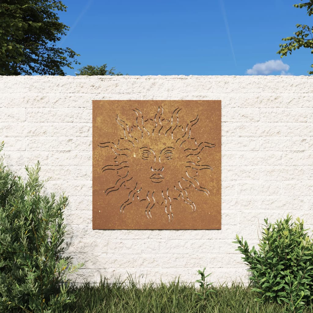 vidaXL Wanddecoratie tuin zonontwerp 55x55 cm cortenstaal