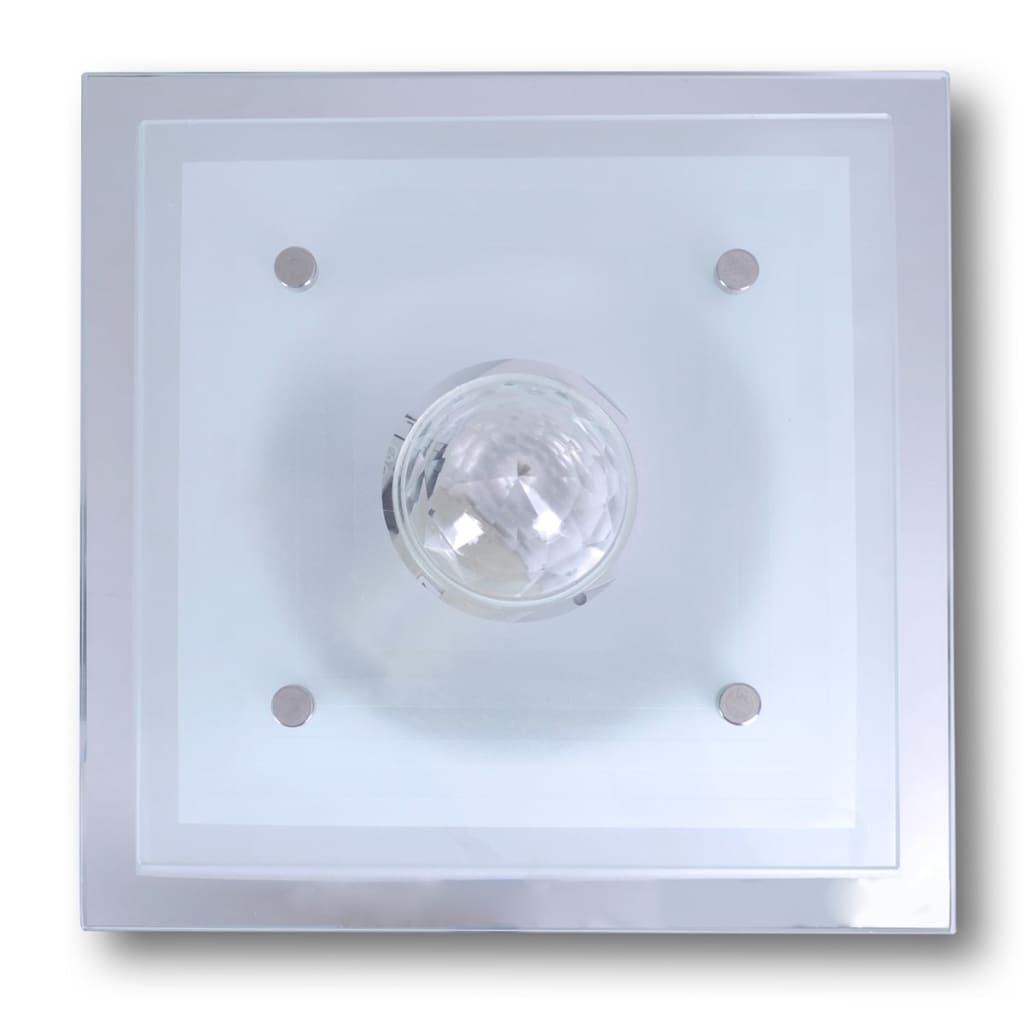 vidaXL Plafondlamp vierkant glas 1xE27 kristal