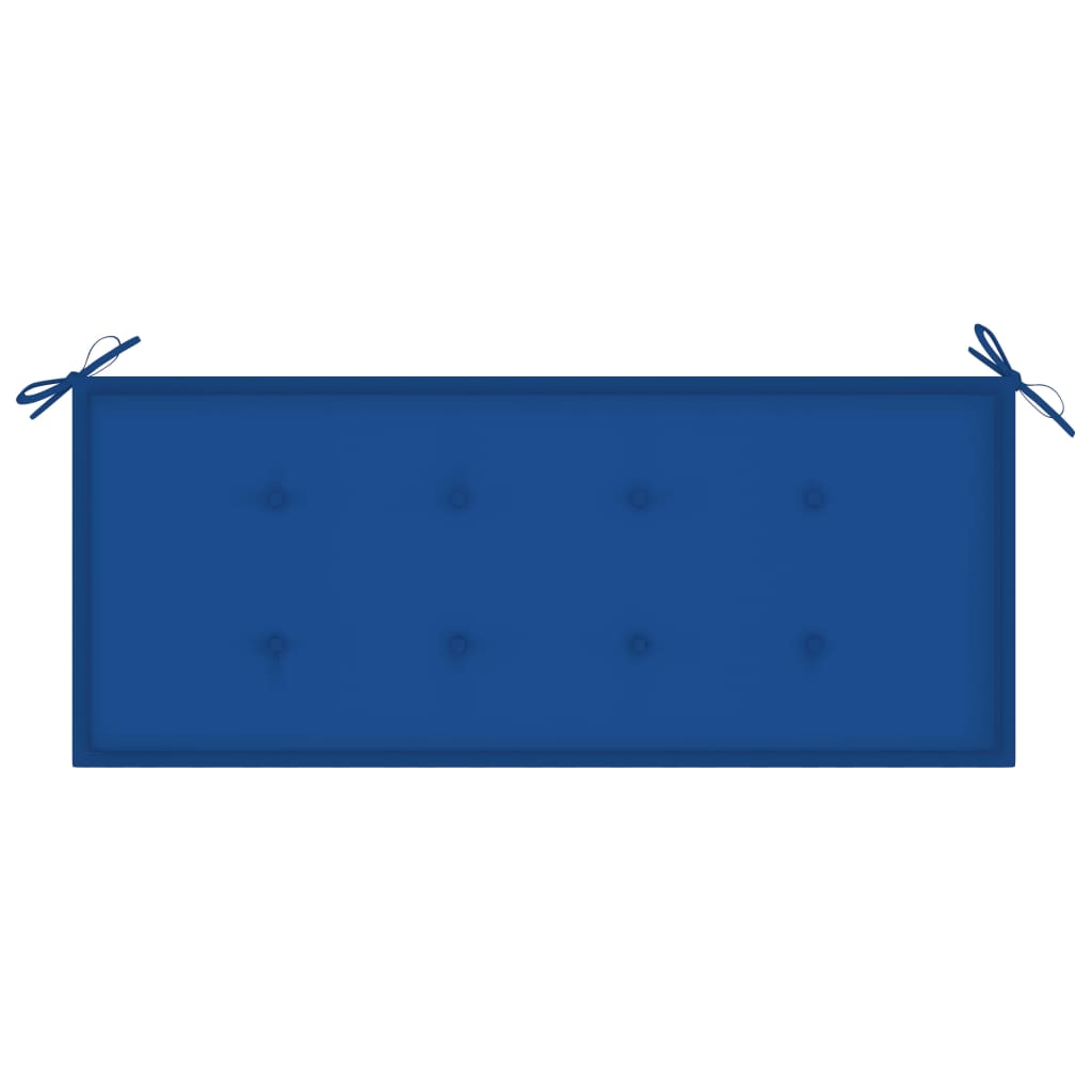 vidaXL Tuinbank met koningsblauw kussen 120 cm massief teakhout