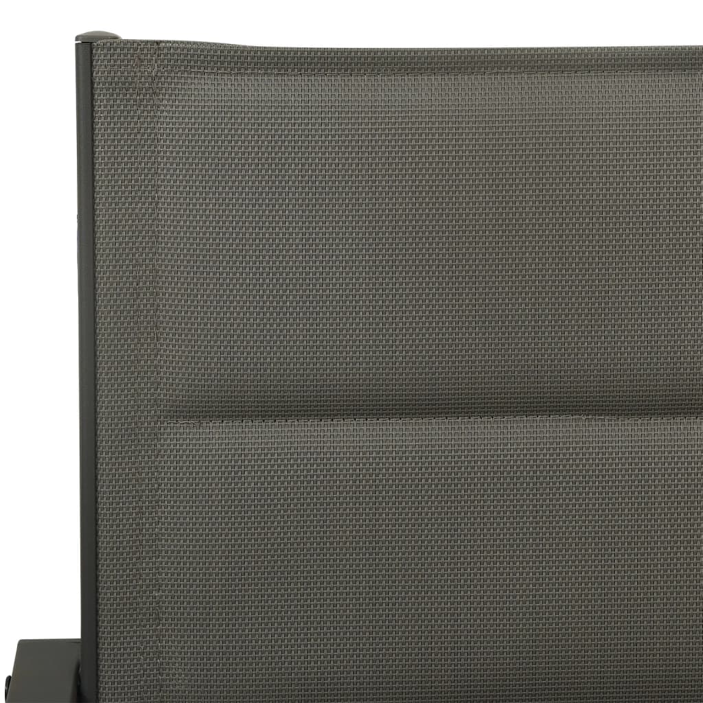 vidaXL 7-delige Tuinset textileen en staal zwart