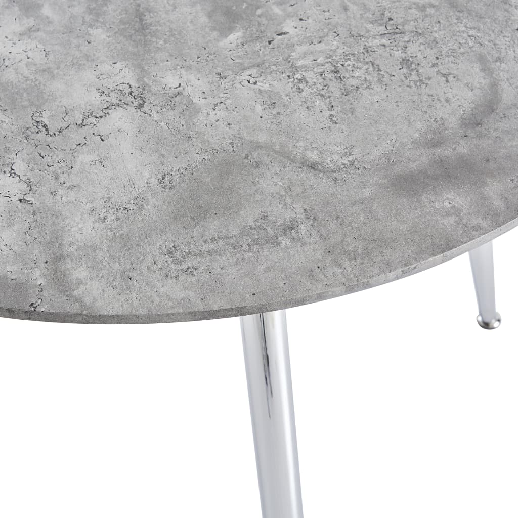 vidaXL Eettafel 90x73,5 cm MDF betonkleurig en zilverkleurig