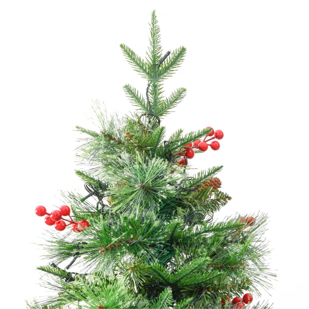 vidaXL Kerstboom met LED's en dennenappels 195 cm PVC en PE groen