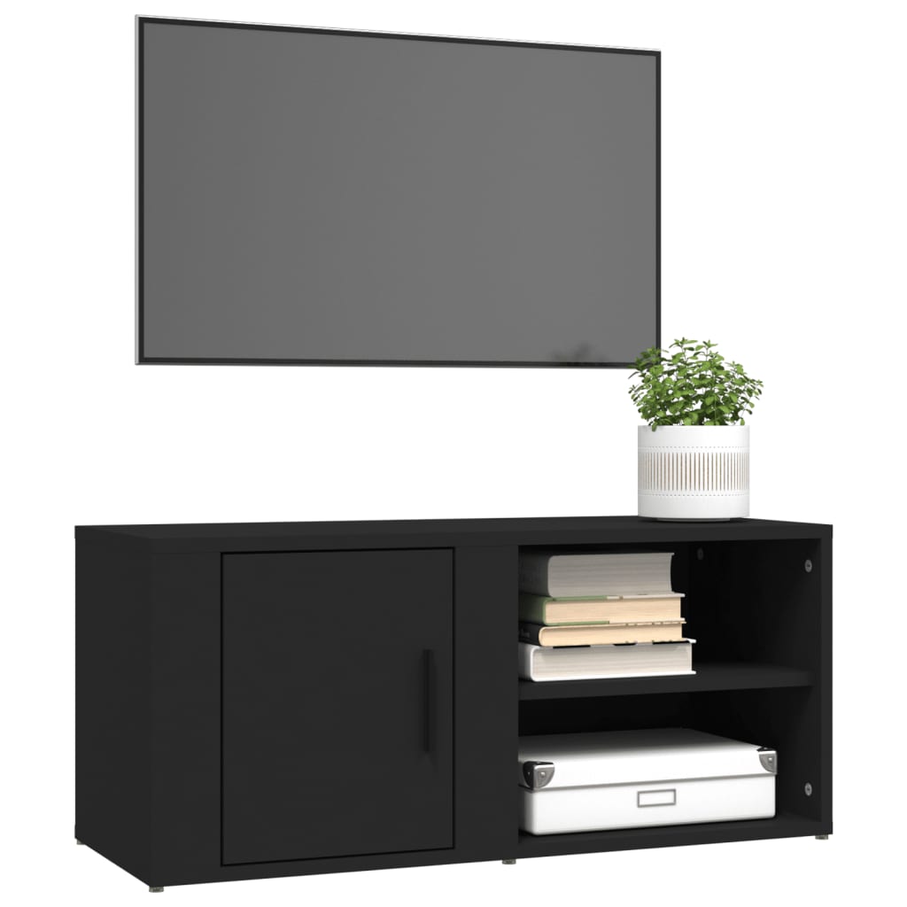 vidaXL Tv-meubel 80x31,5x36 cm bewerkt hout zwart