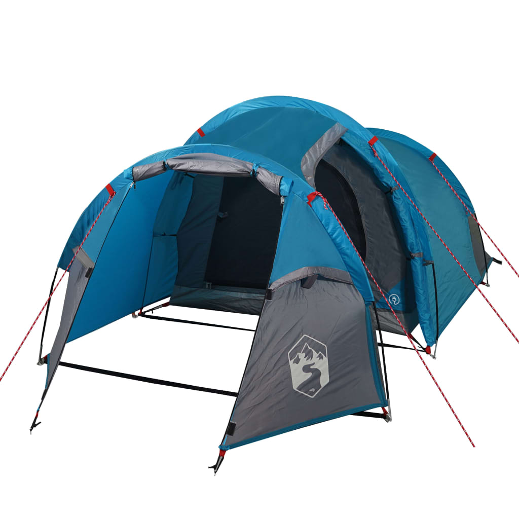 vidaXL Tent 3-persoons 370x185x116 cm 185T taft blauw