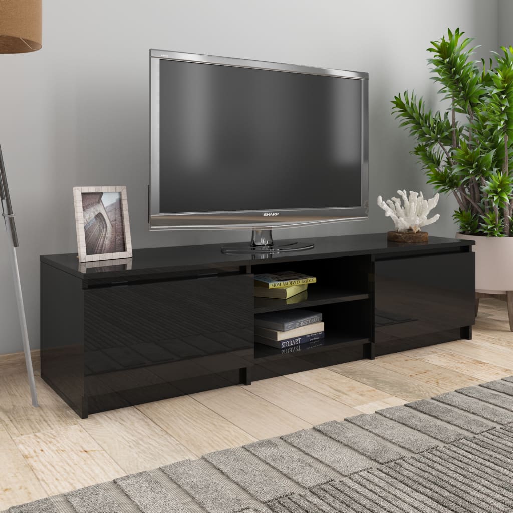 Tv-meubel cm spaanplaat hoogglans zwart kopen? vidaXL.nl