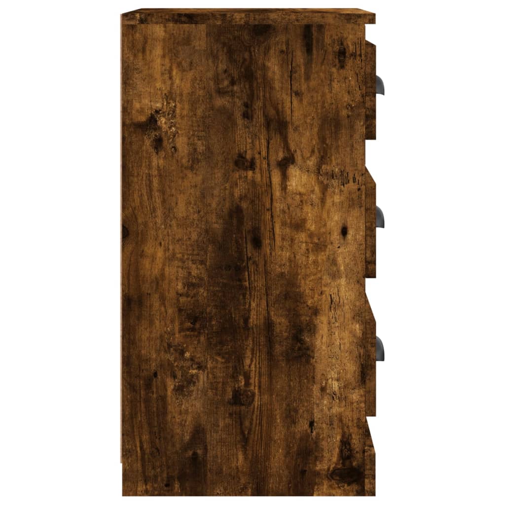 vidaXL Dressoir 36x35,5x67,5 cm bewerkt hout gerookt eikenkleurig