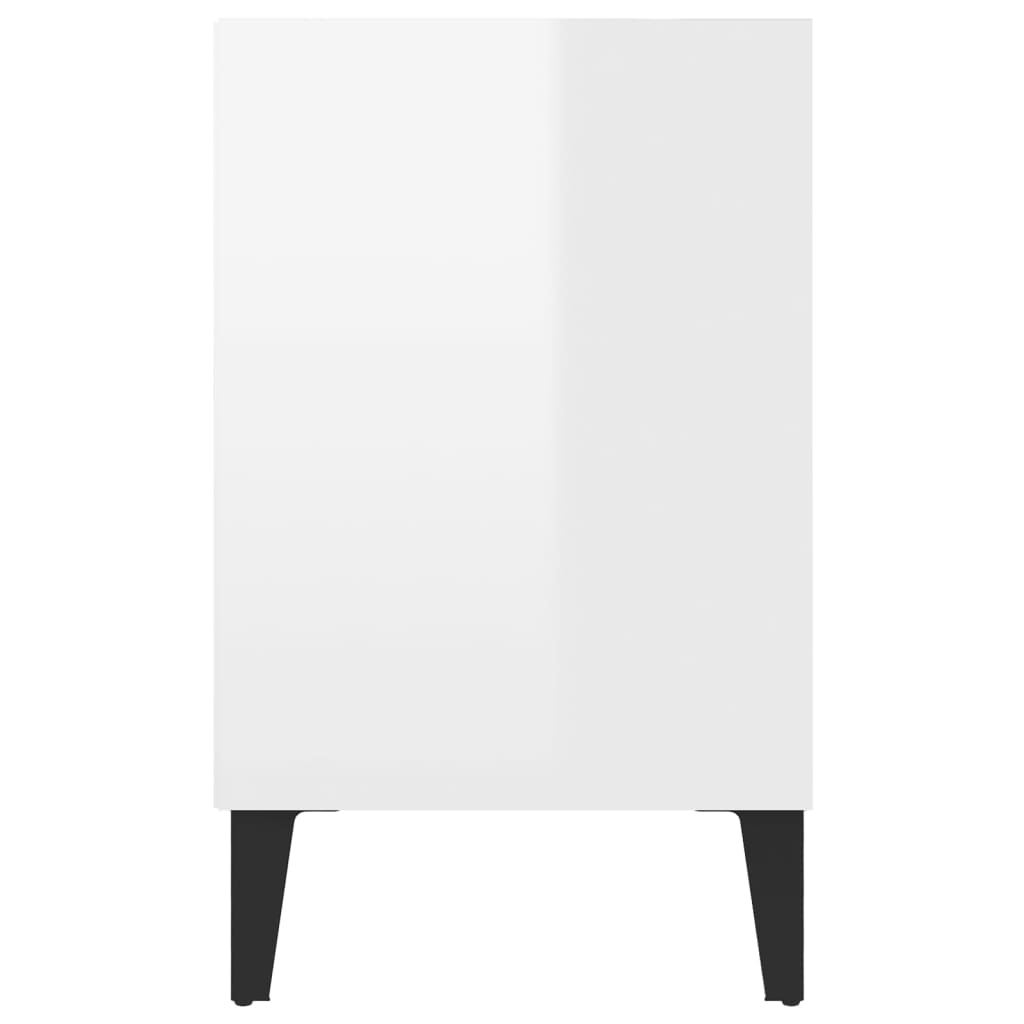 vidaXL Tv-meubel met metalen poten 103,5x30x50 cm hoogglans wit