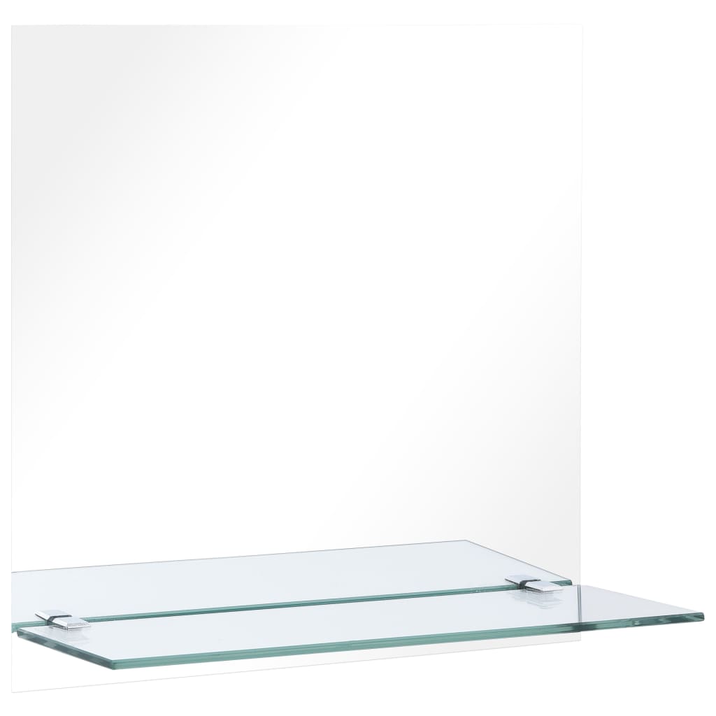 vidaXL Wandspiegel met schap 40x40 cm gehard glas