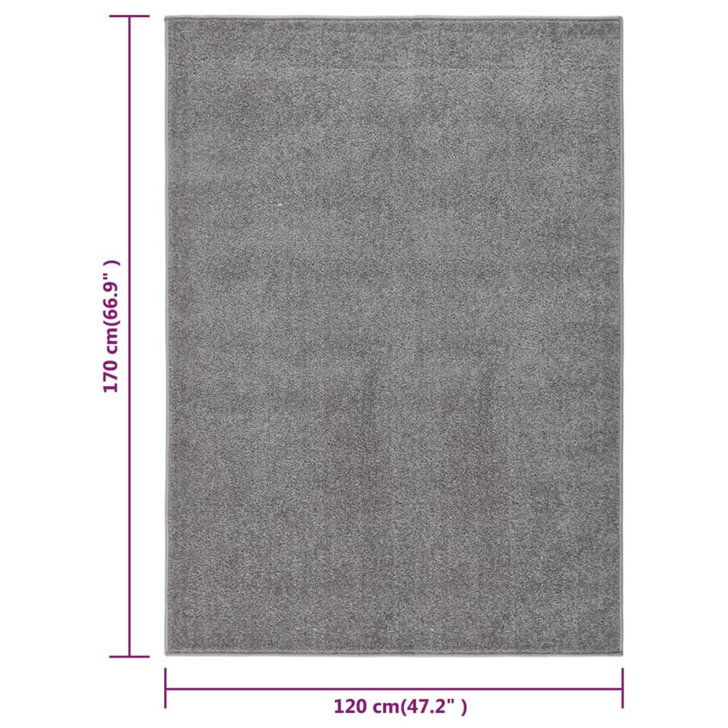 vidaXL Vloerkleed kortpolig 120x170 cm grijs