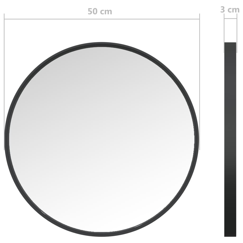 vidaXL Wandspiegel 50 cm zwart