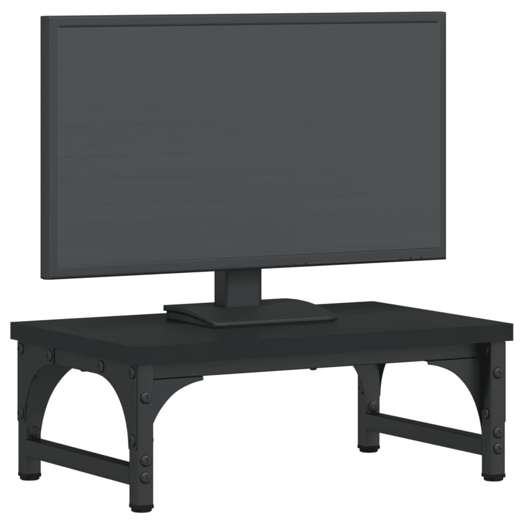 vidaXL Monitorstandaard 37x23x14 cm bewerkt hout zwart
