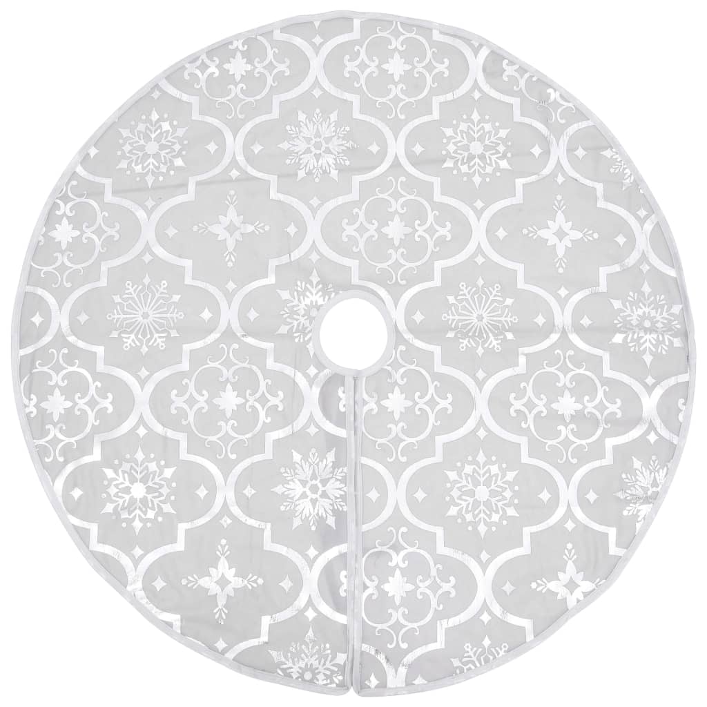 vidaXL Kerstboomrok luxe met sok 150 cm stof wit