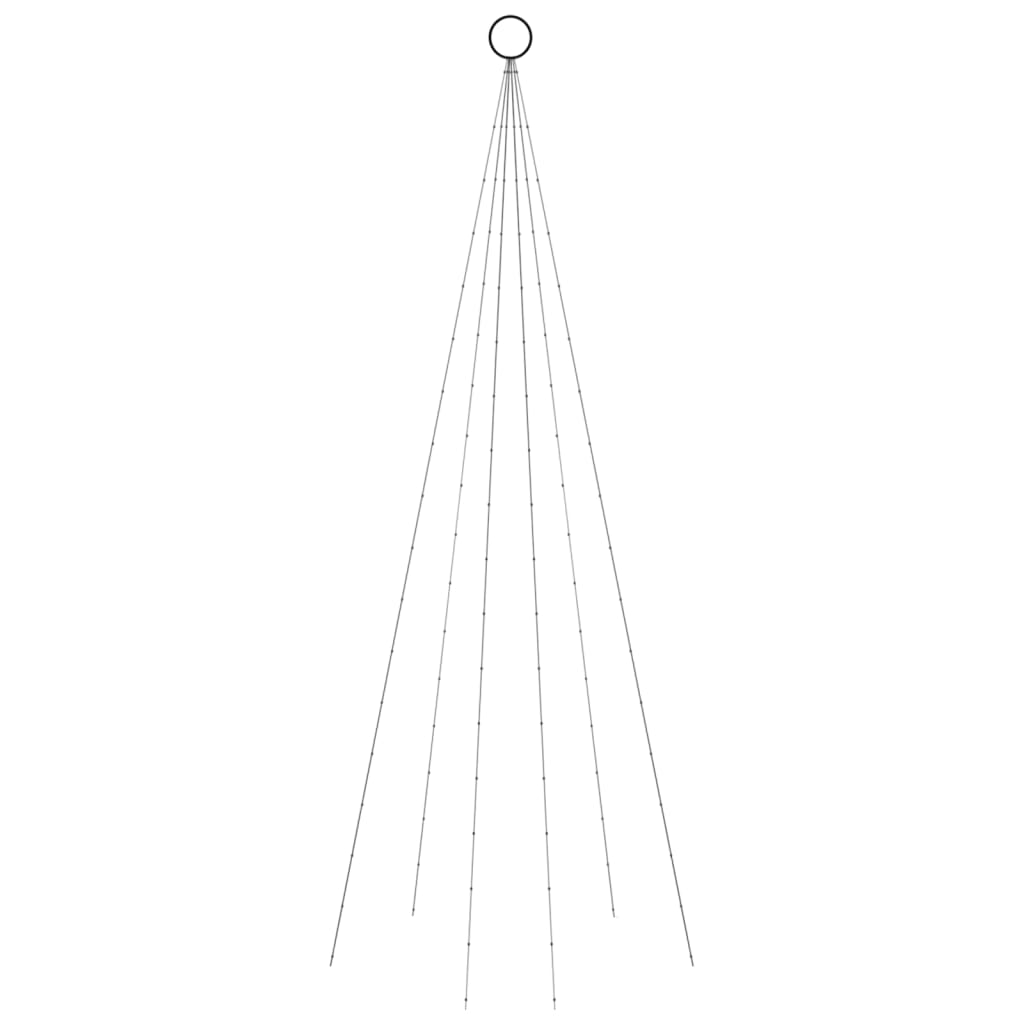 vidaXL Vlaggenmast kerstboom 108 LED's koudwit 180 cm