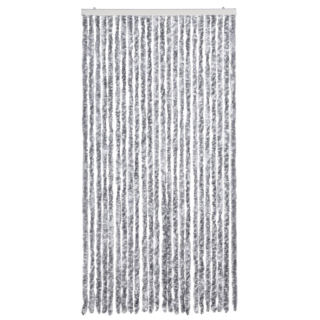 vidaXL Vliegengordijn 100x200 cm chenille wit en grijs