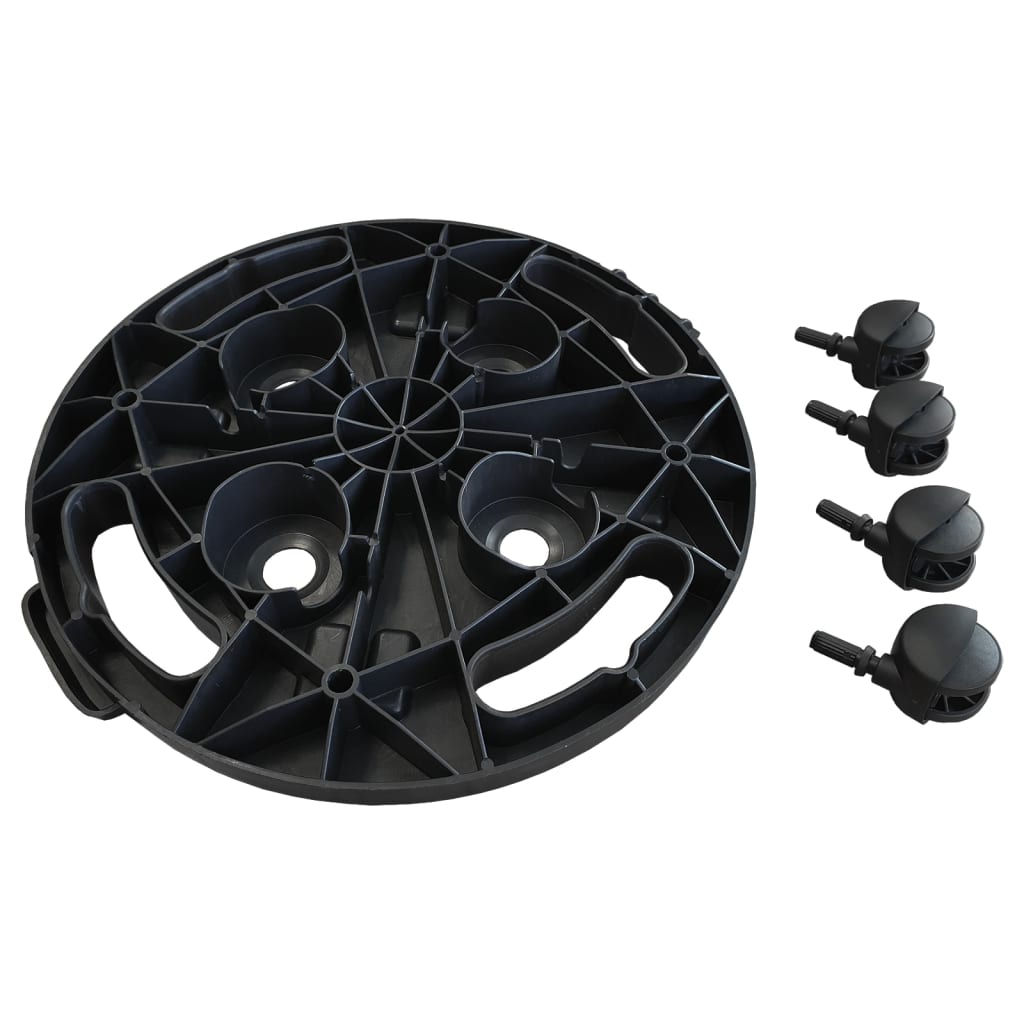 vidaXL Plantentrolleys met wielen 2 st 170 kg diameter 30 cm zwart