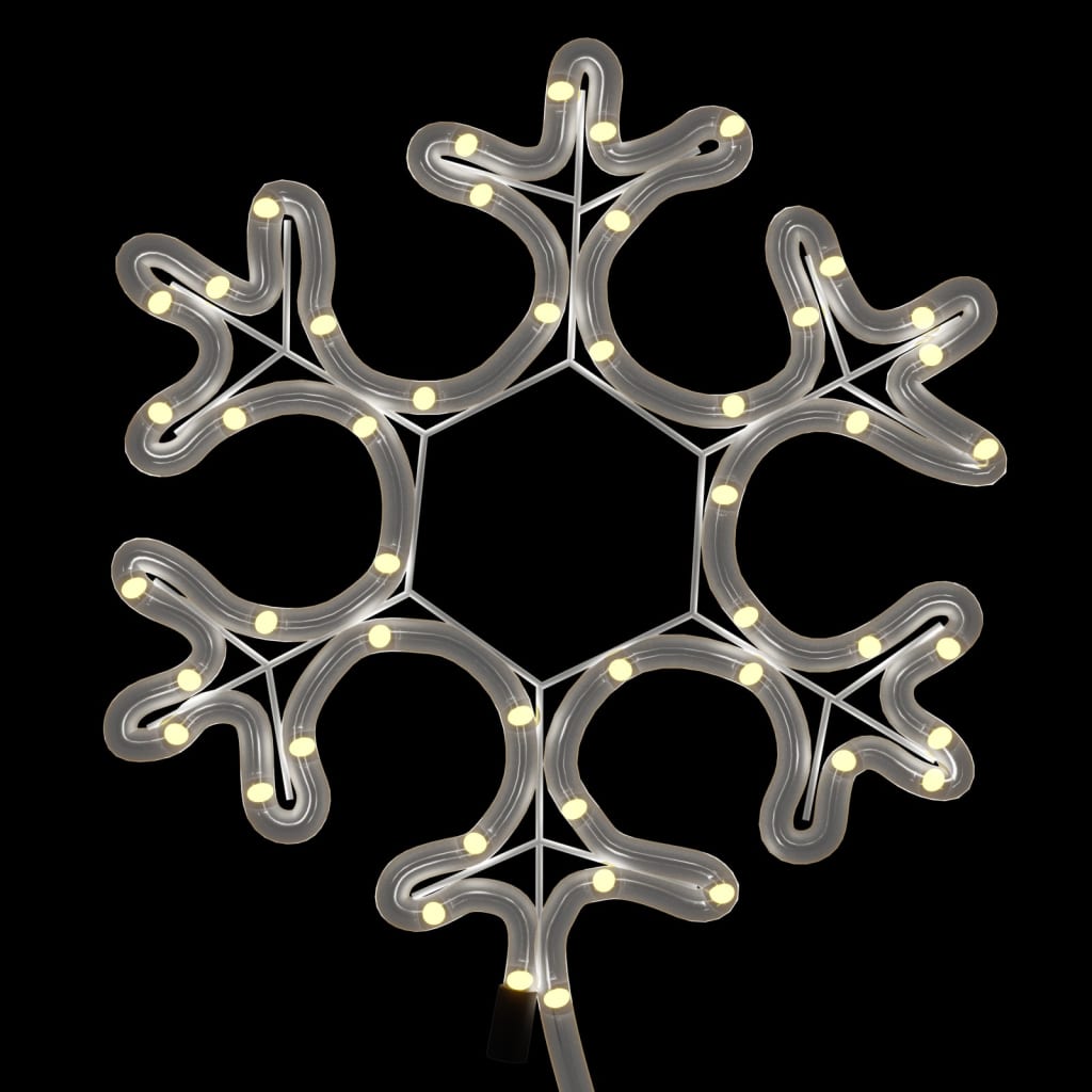 vidaXL Kerstfiguur sneeuwvlok met 48 warmwitte LED's 27x27 cm