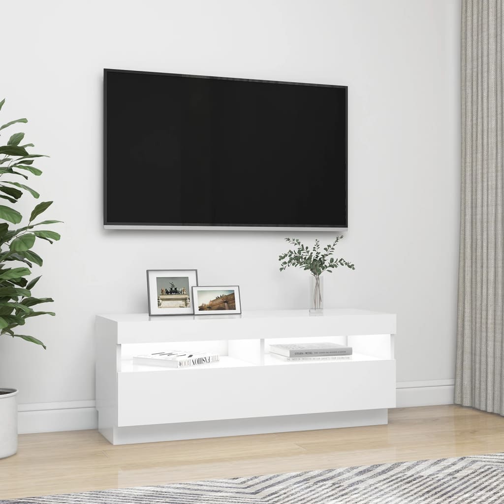vidaXL Tv-meubel met LED-verlichting 100x35x40 cm wit