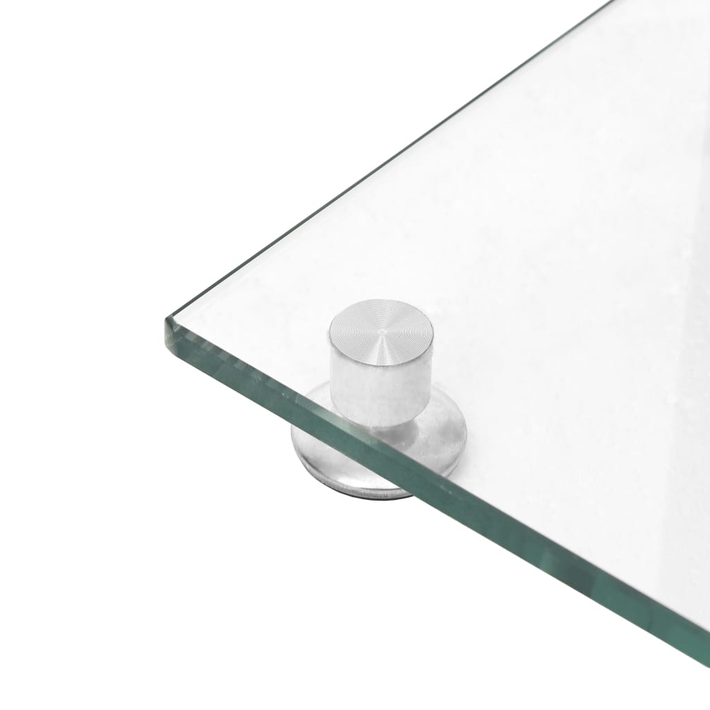 vidaXL Luidsprekerstandaards 2 st 3 pijlers gehard glas zilverkleurig