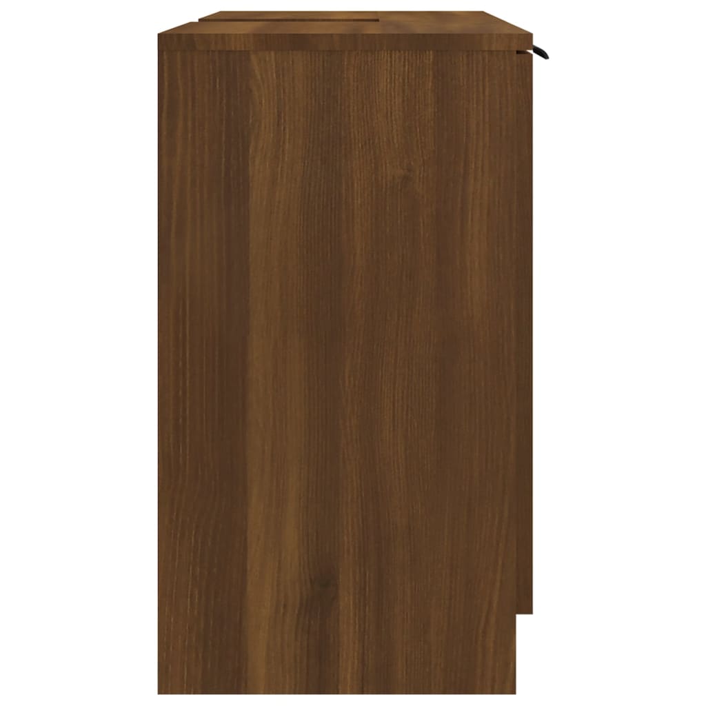 vidaXL Badkamerkast 64,5x33,5x59 cm bewerkt hout bruineikenkleurig