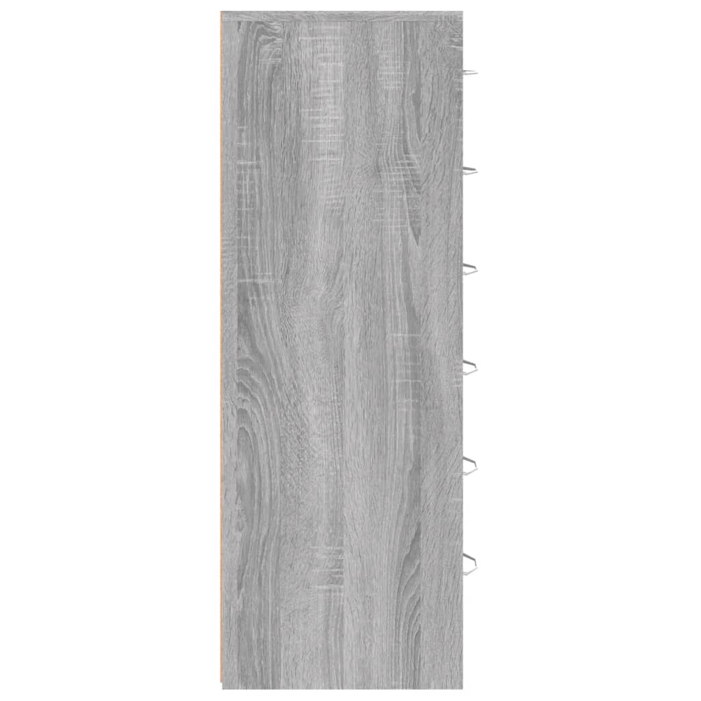 vidaXL Dressoir met 6 lades 50x34x96 cm bewerkt hout grijs sonoma