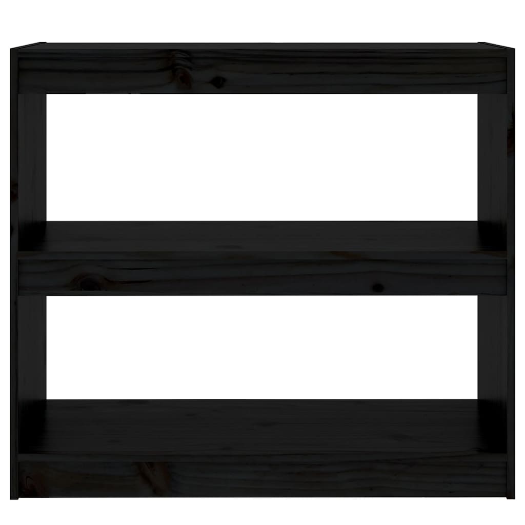 vidaXL Boekenkast/kamerscherm 80x30x71,5 cm massief grenenhout zwart