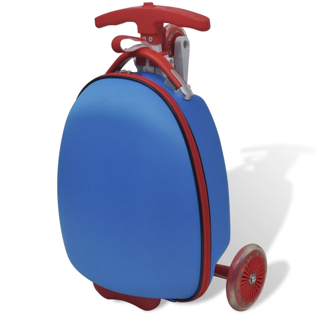 vidaXL Kinderstep met rolkoffer blauw
