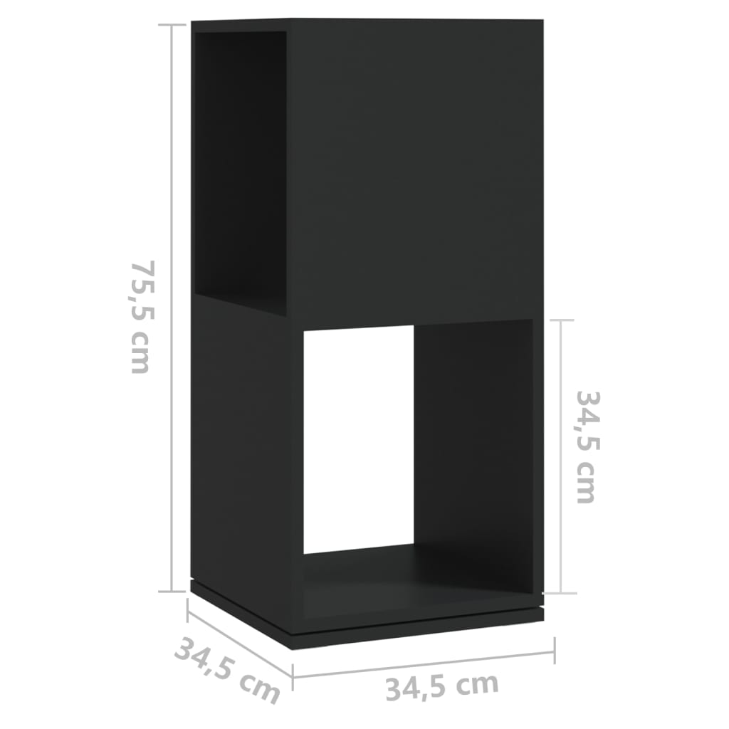 vidaXL Draaikast 34,5x34,5x75,5 cm spaanplaat zwart