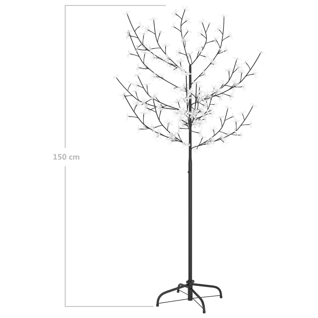 vidaXL Kerstboom 120 LED's koudwit licht kersenbloesem 150 cm