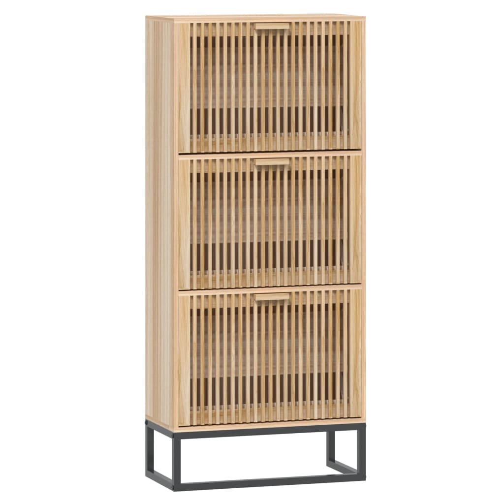 Vidaxl schoenenkast 28x27x102 cm bewerkt hout artisanaal