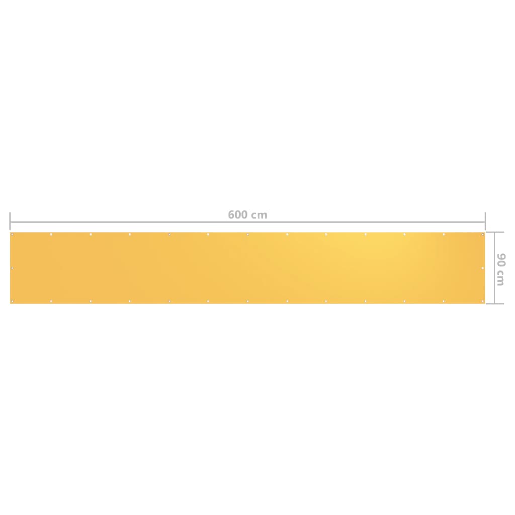 vidaXL Balkonscherm 90x600 cm oxford stof geel