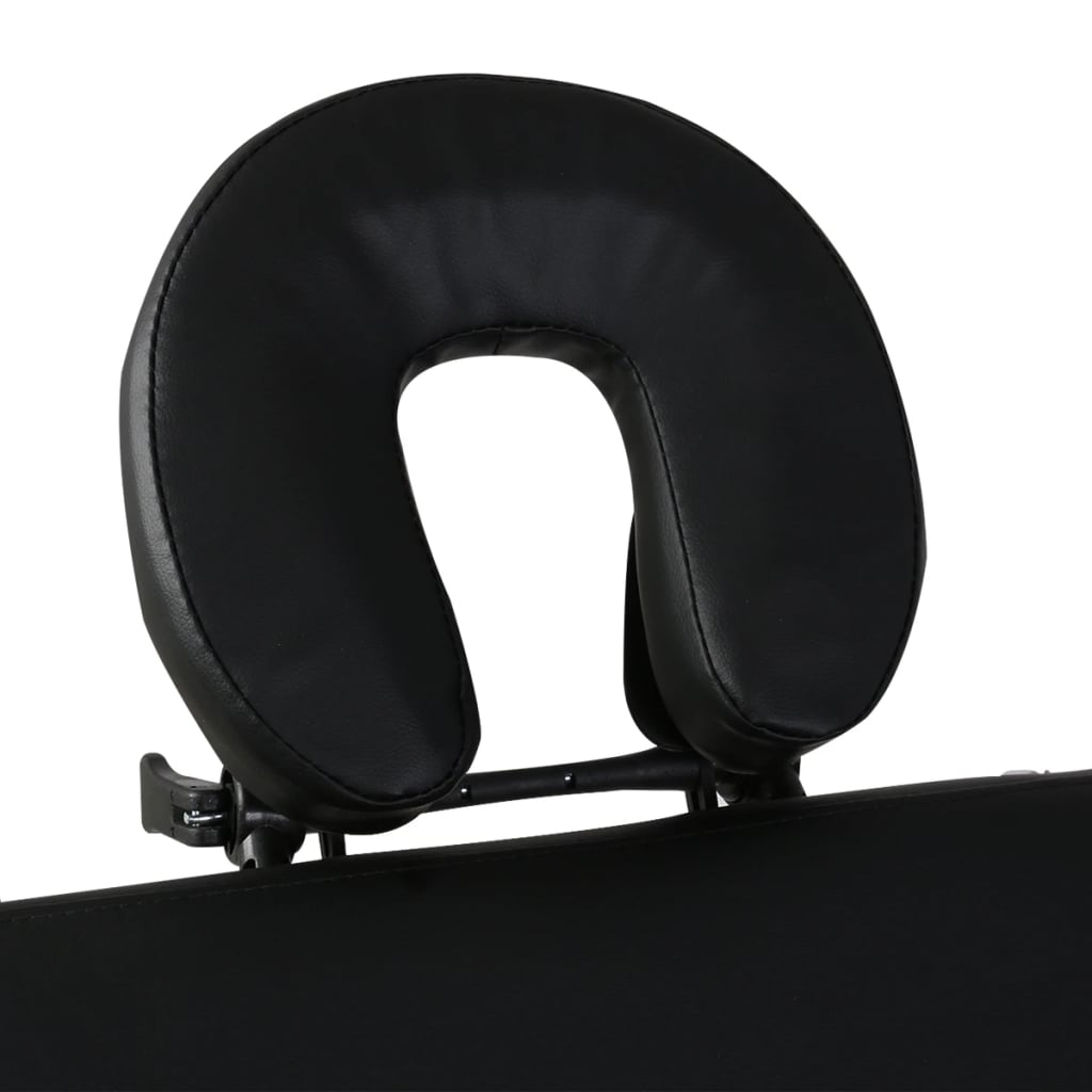vidaXL Massagetafel met 4 zones inklapbaar aluminum frame zwart