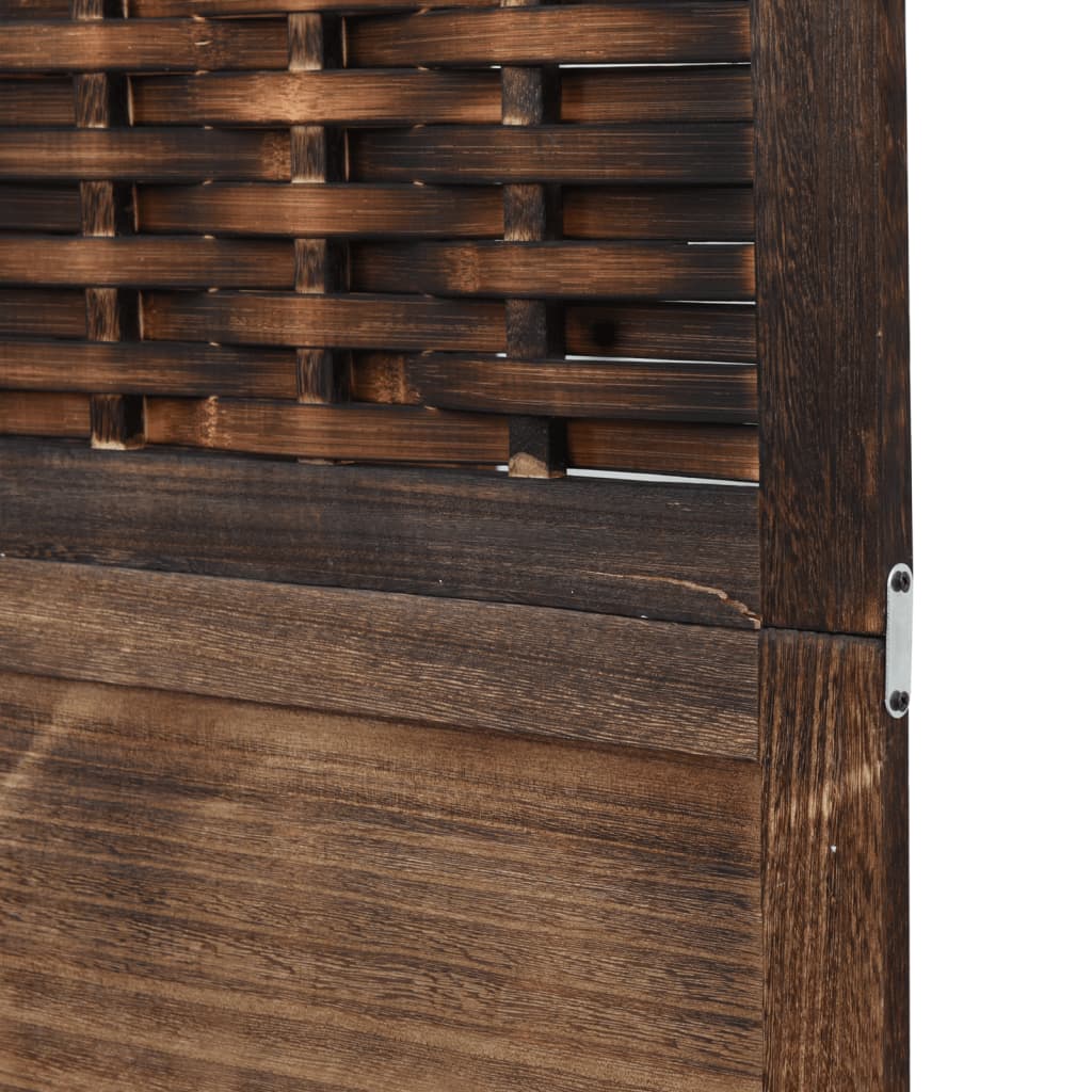 vidaXL Kamerscherm met 4 panelen massief paulowniahout donkerbruin