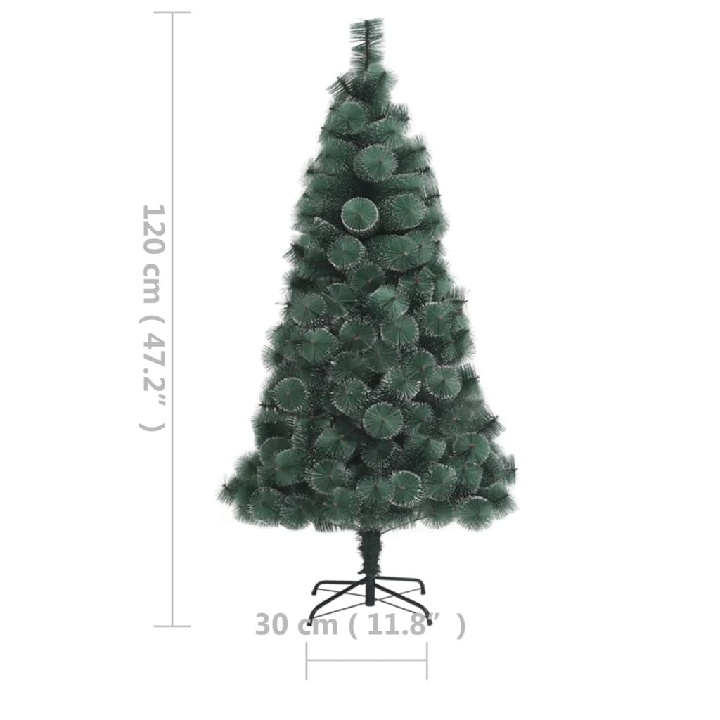 vidaXL Kunstkerstboom met verlichting 120 cm PVC en PE groen