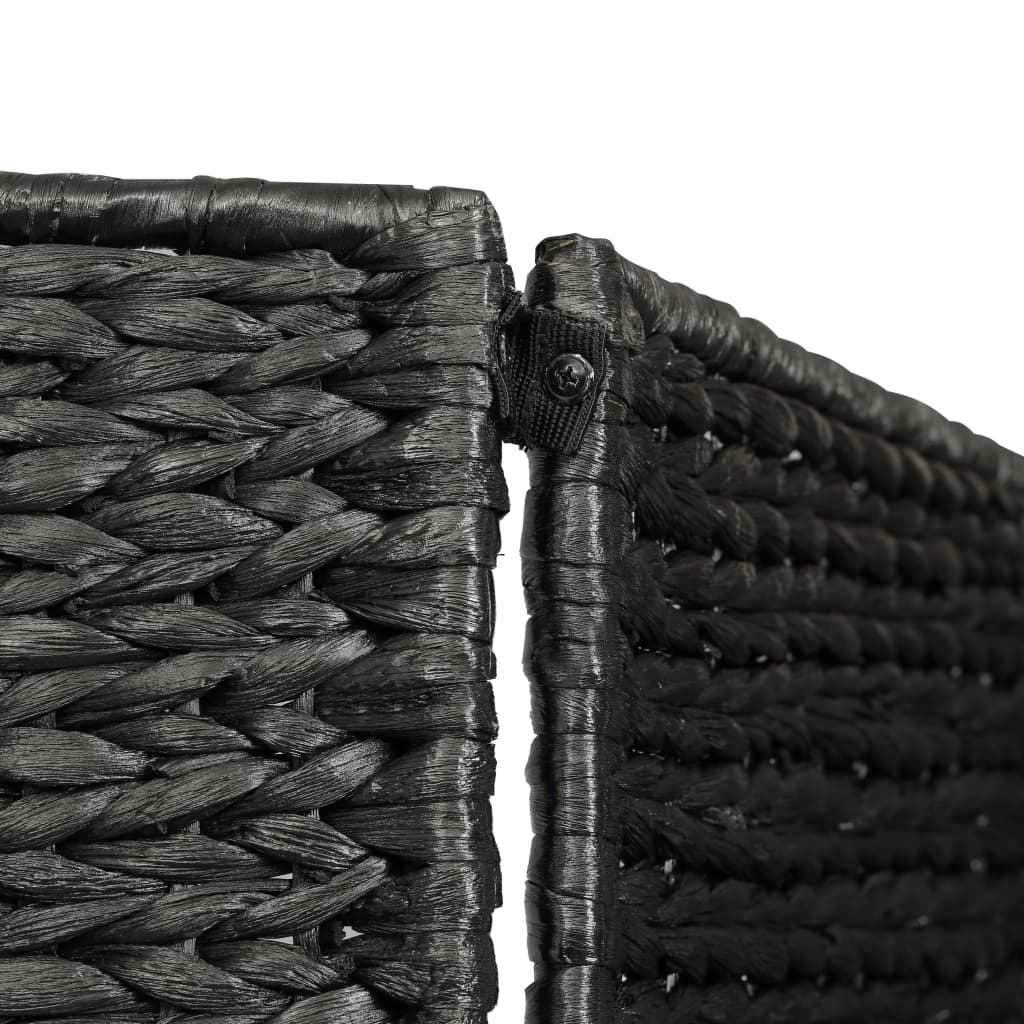 vidaXL Kamerscherm met 3 panelen 116x160 cm waterhyacint zwart